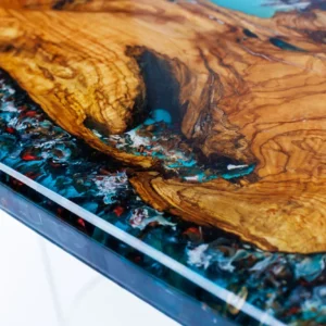 STOLIK/ŁAWA no6, drewno oliwne